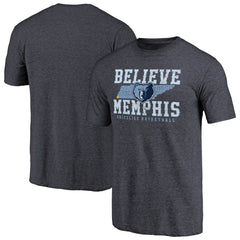 Navy Memphis Grizzlies Believe Memphis Hometown Collection Tri-Blend T-Shirt | NBA