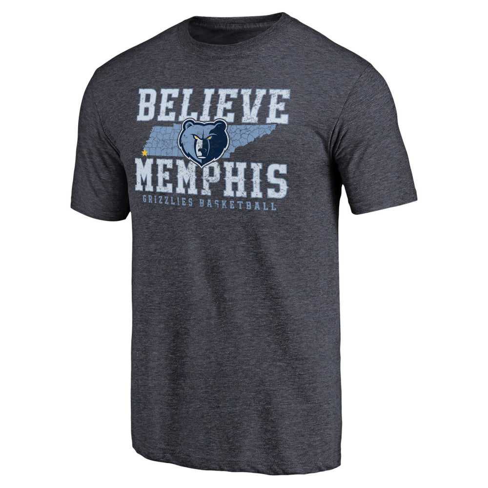 Navy Memphis Grizzlies Believe Memphis Hometown Collection Tri-Blend T-Shirt | NBA