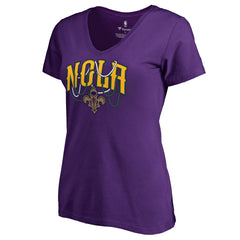 Purple New Orleans Pelicans Women's NOLA Beads Hometown Collection T-Shirt | NBA