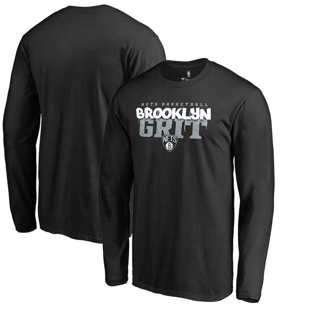 Black Brooklyn Nets Street Grit Hometown Collection Long Sleeve T-Shirt | NBA