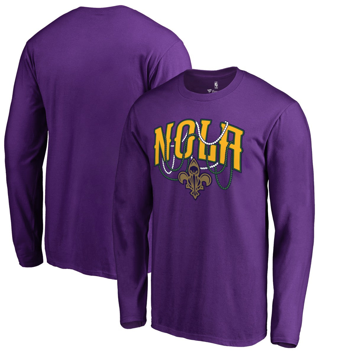 Purple New Orleans Pelicans NOLA Beads Hometown Collection Long Sleeve T-Shirt | NBA