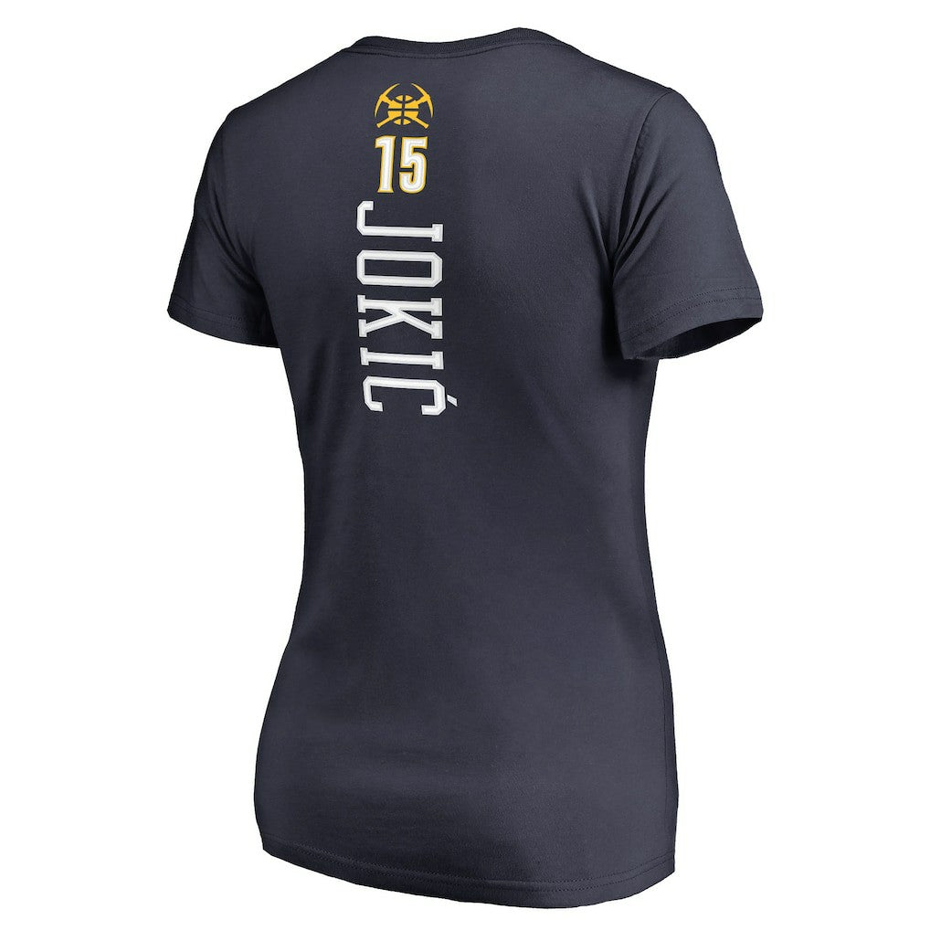 Navy Nikola Jokic Denver Nuggets Women's Team Backer Name & Number V-Neck T-Shirt sale | NBA