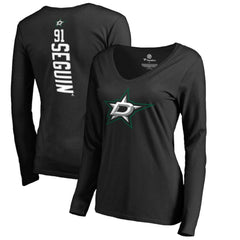 Tyler Seguin Dallas Stars Women's Backer Name & Number Slim Fit Long Sleeve V-Neck T-Shirt -  NHL T-shirts