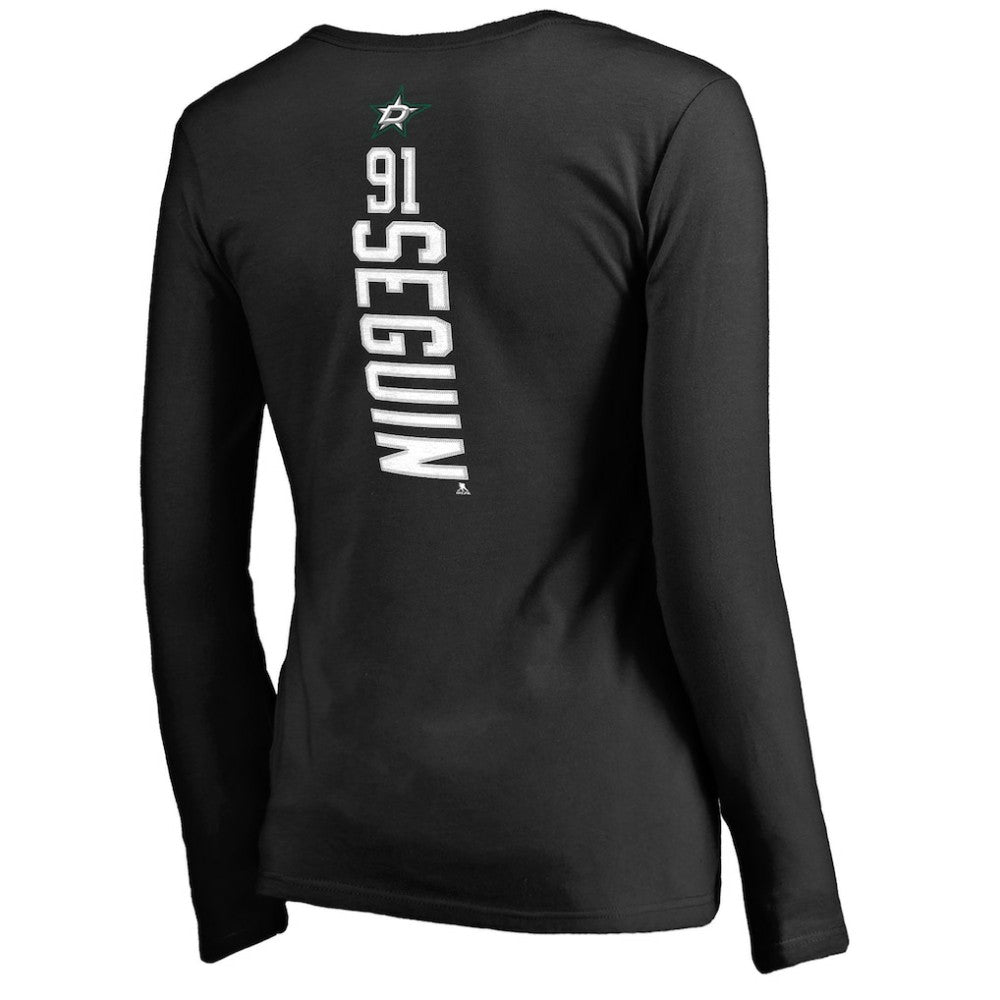 Tyler Seguin Dallas Stars Women's Backer Name & Number Slim Fit Long Sleeve V-Neck T-Shirt -  NHL T-shirts