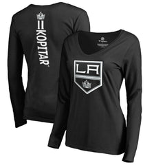 Anze Kopitar Los Angeles Kings Women's Backer Name & Number Slim Fit Long Sleeve V-Neck T-Shirt -  NHL T-shirts