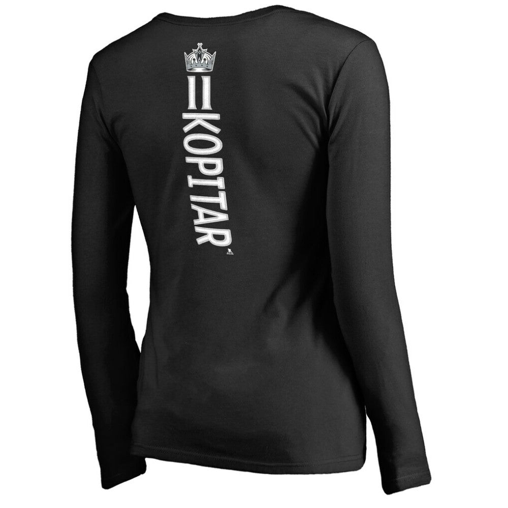 Anze Kopitar Los Angeles Kings Women's Backer Name & Number Slim Fit Long Sleeve V-Neck T-Shirt -  NHL T-shirts