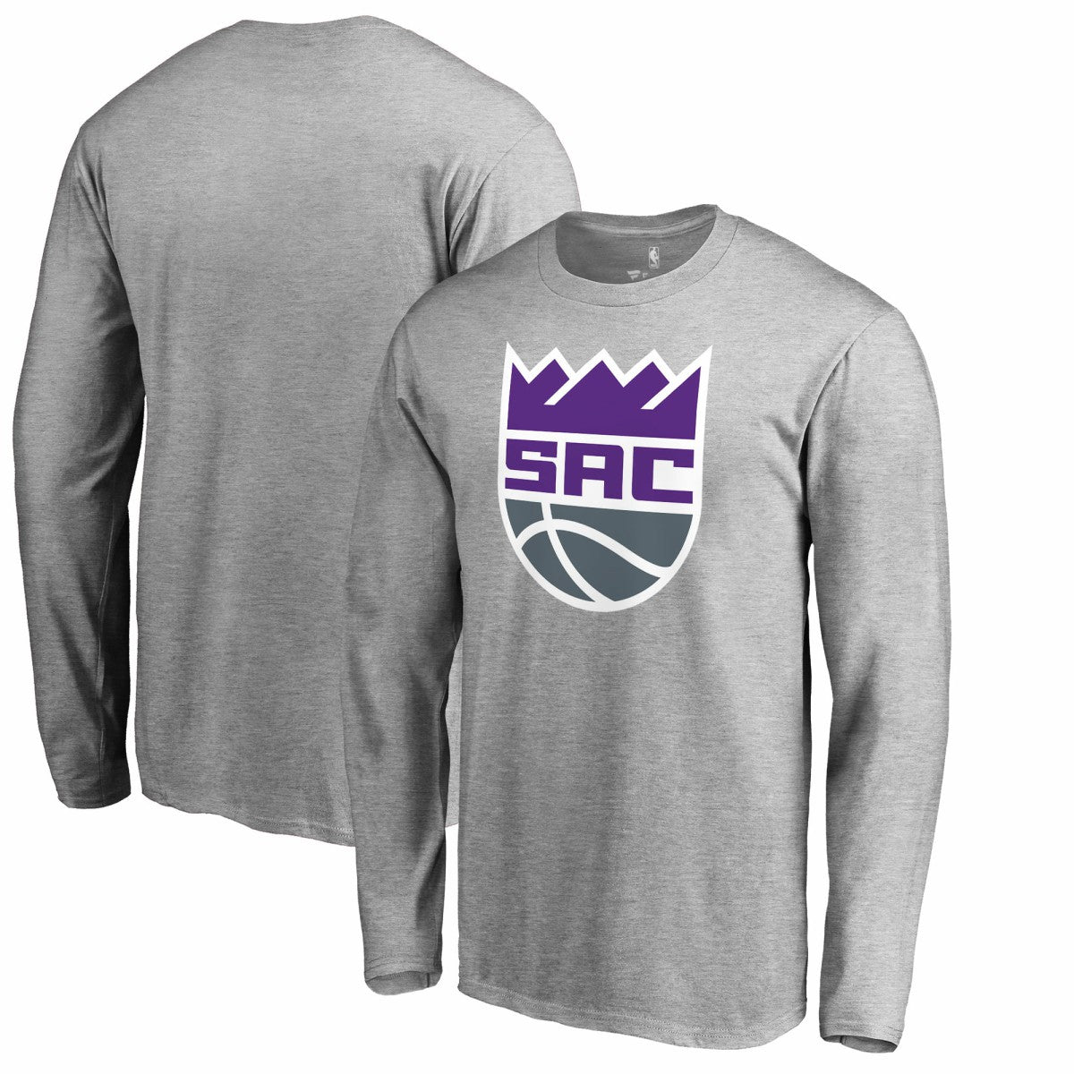 Heathered Gray Sacramento Kings Secondary Logo Long Sleeve T-Shirt | NBA