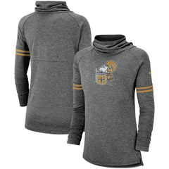 New Orleans Saints Women's Historic Marks Long Sleeve Tri-Blend Funnel Sweatshirt | NFL Hot