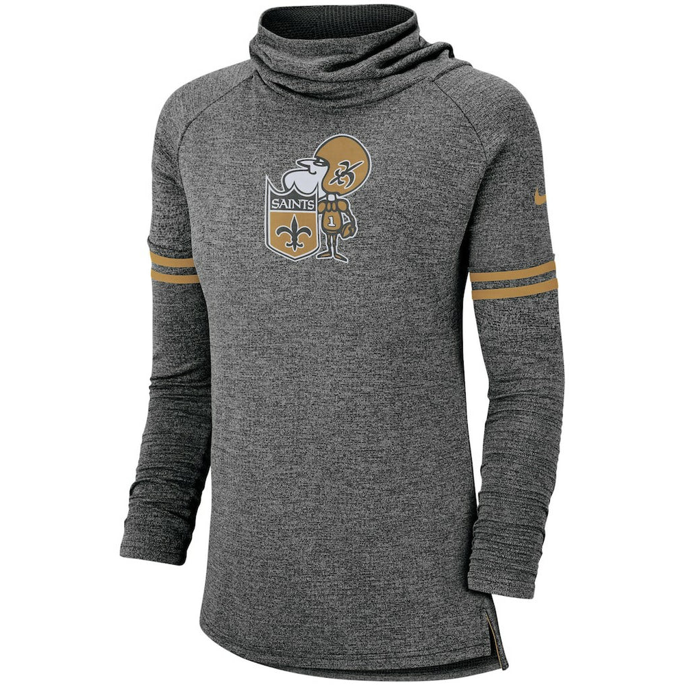 New Orleans Saints Women's Historic Marks Long Sleeve Tri-Blend Funnel Sweatshirt | NFL Hot