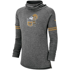 New Orleans Saints Women's Historic Marks Long Sleeve Tri-Blend Funnel Sweatshirt | NFL Hot