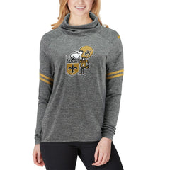 New Orleans Saints Women's Historic Marks Long Sleeve Tri-Blend Funnel Sweatshirt | NFL Hot
