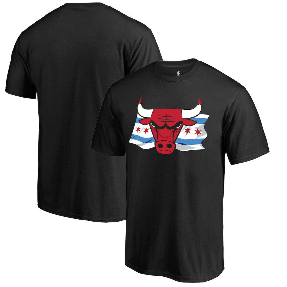Chicago Bulls Black Hometown Collection Chicago Flag T-Shirt sale | NBA