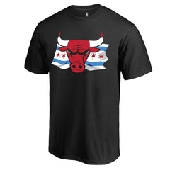 Chicago Bulls Black Hometown Collection Chicago Flag T-Shirt sale | NBA