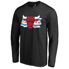 Black Chicago Bulls Hometown Collection Chicago Flag Long Sleeve T-Shirt sale | NBA