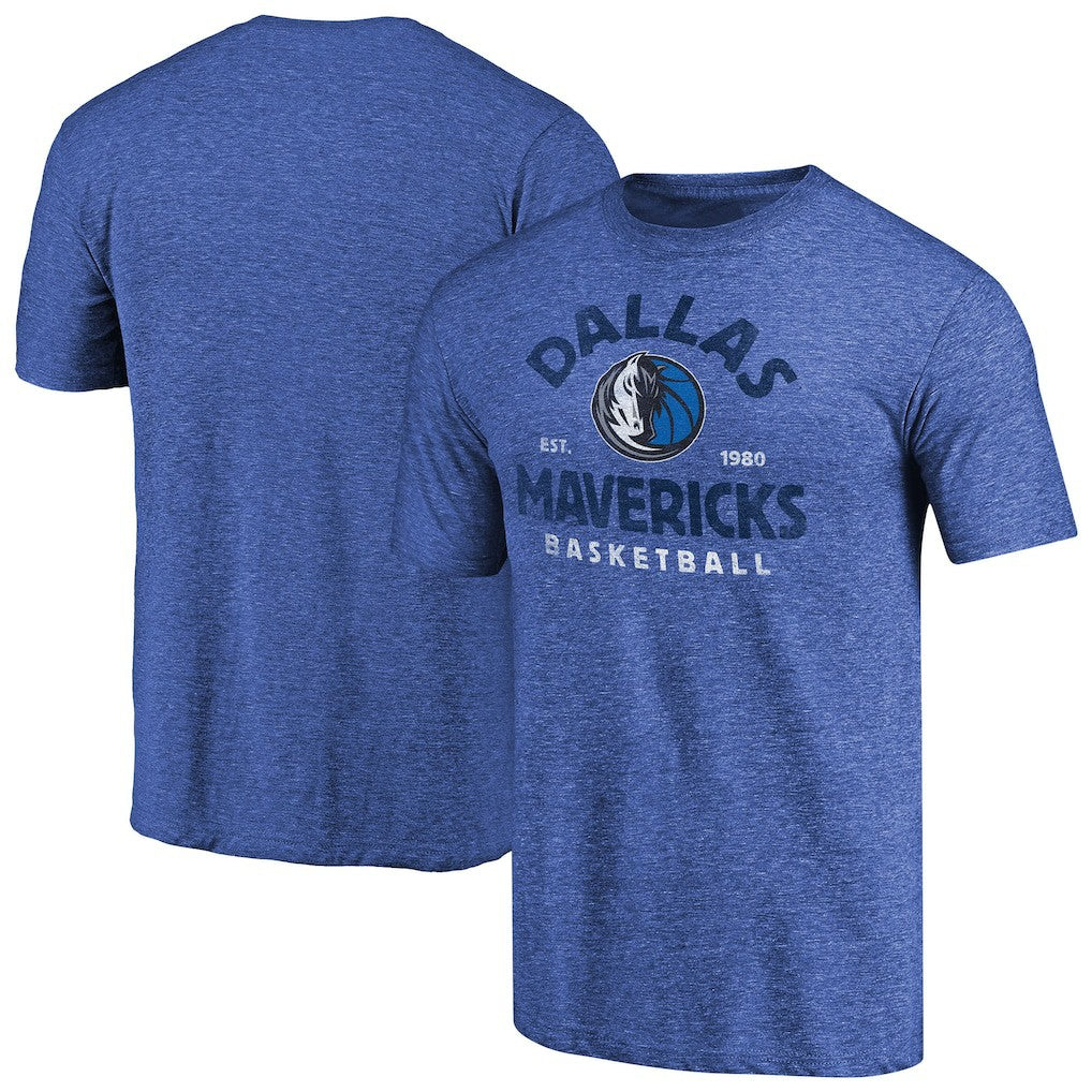 Royal Dallas Mavericks Vintage Arch Tri-Blend T-Shirt sale | NBA