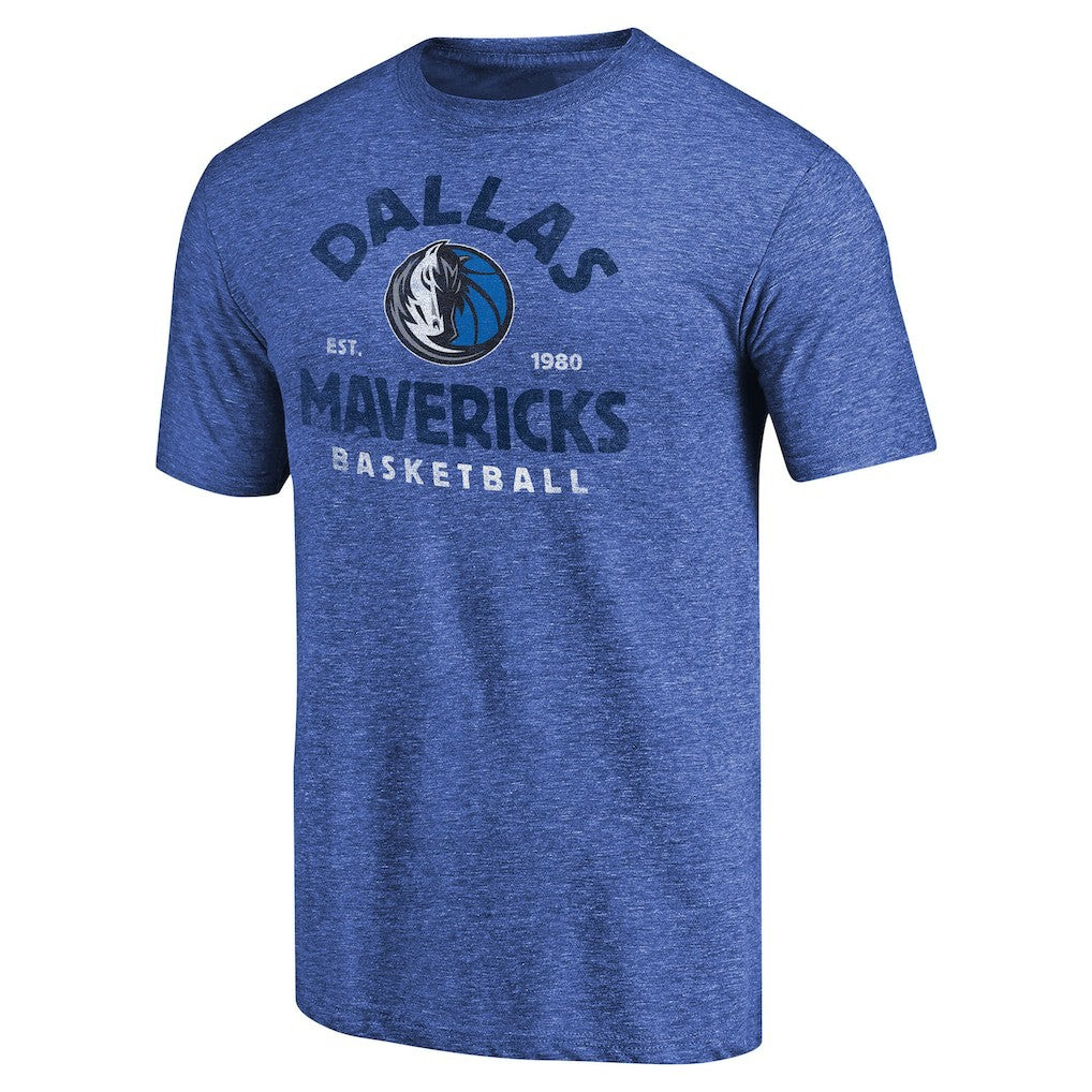 Royal Dallas Mavericks Vintage Arch Tri-Blend T-Shirt sale | NBA
