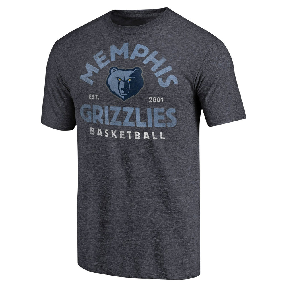 Navy Memphis Grizzlies Vintage Arch Tri-Blend T-Shirt | NBA