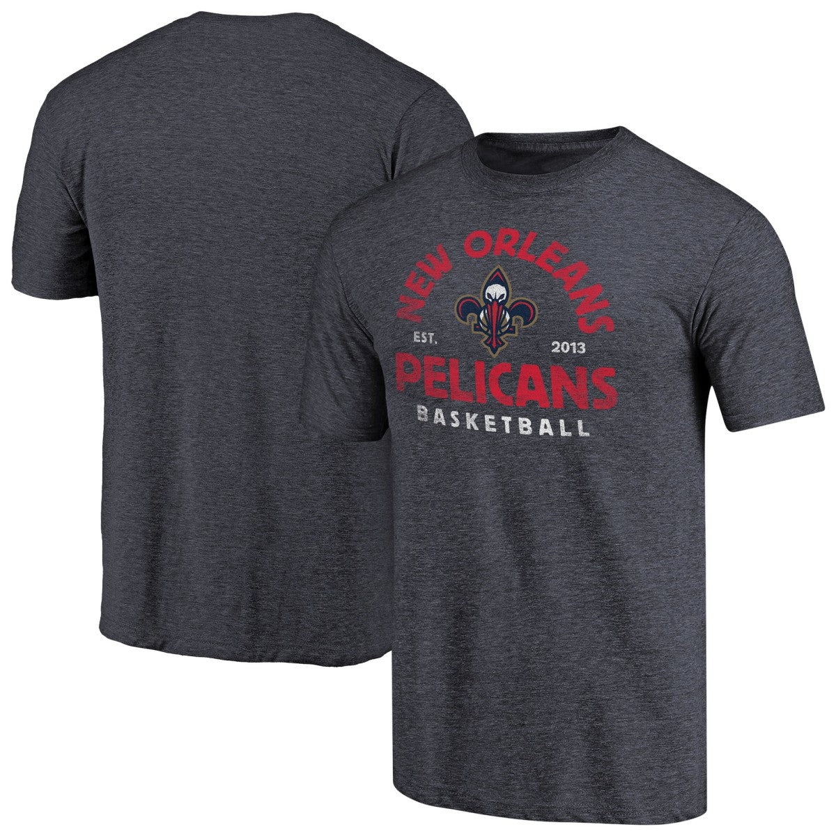 Navy New Orleans Pelicans Vintage Arch Tri-Blend T-Shirt | NBA