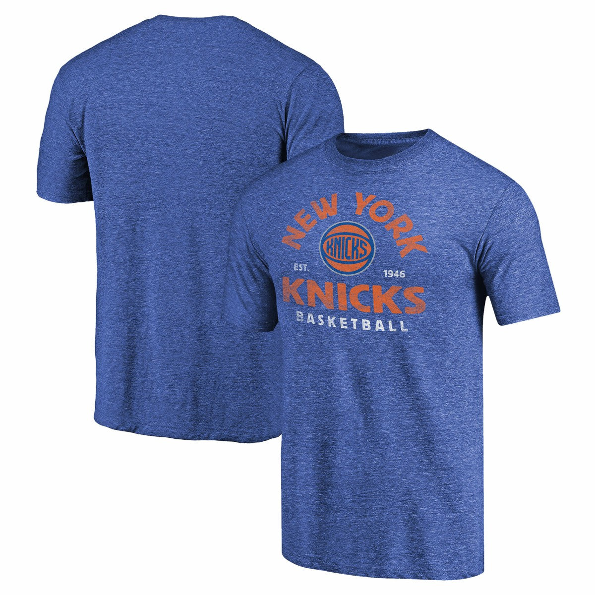 Royal New York Knicks Vintage Arch Tri-Blend T-Shirt | NBA