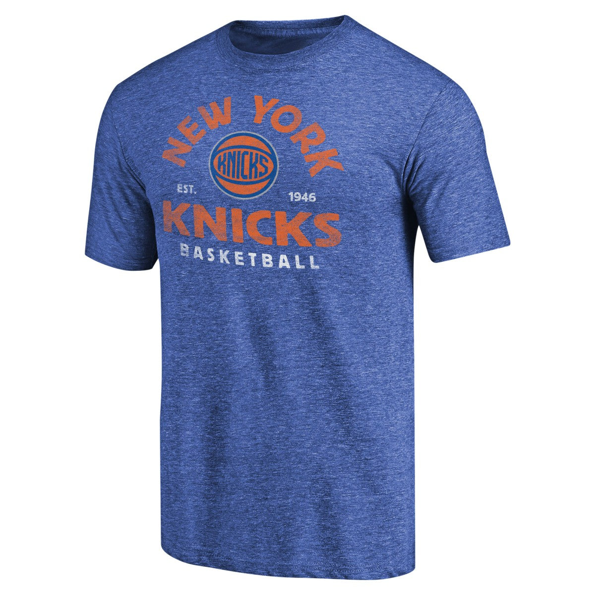 Royal New York Knicks Vintage Arch Tri-Blend T-Shirt | NBA