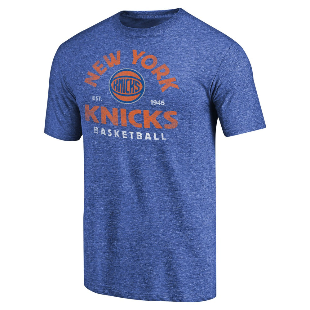 Royal New York Knicks Vintage Arch Tri-Blend T-Shirt | NBA