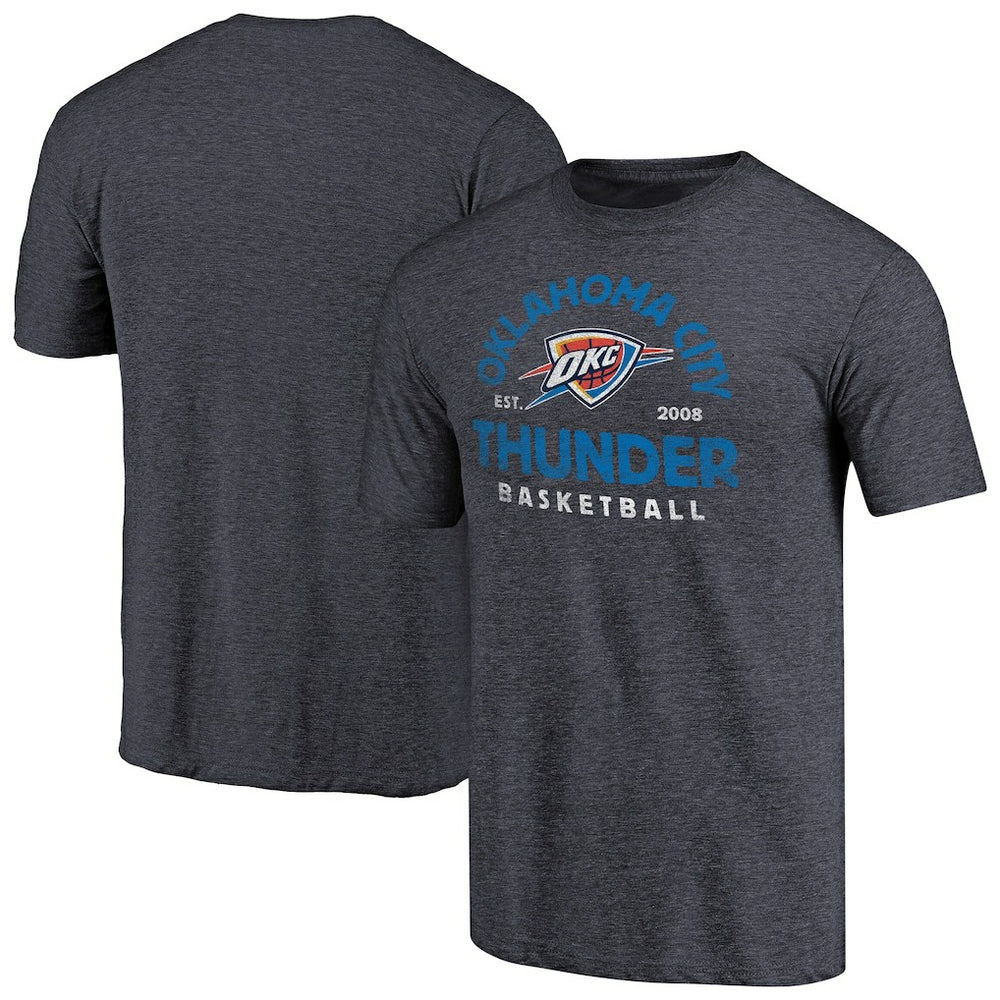 Navy Oklahoma City Thunder Vintage Arch Tri-Blend T-Shirt | NBA