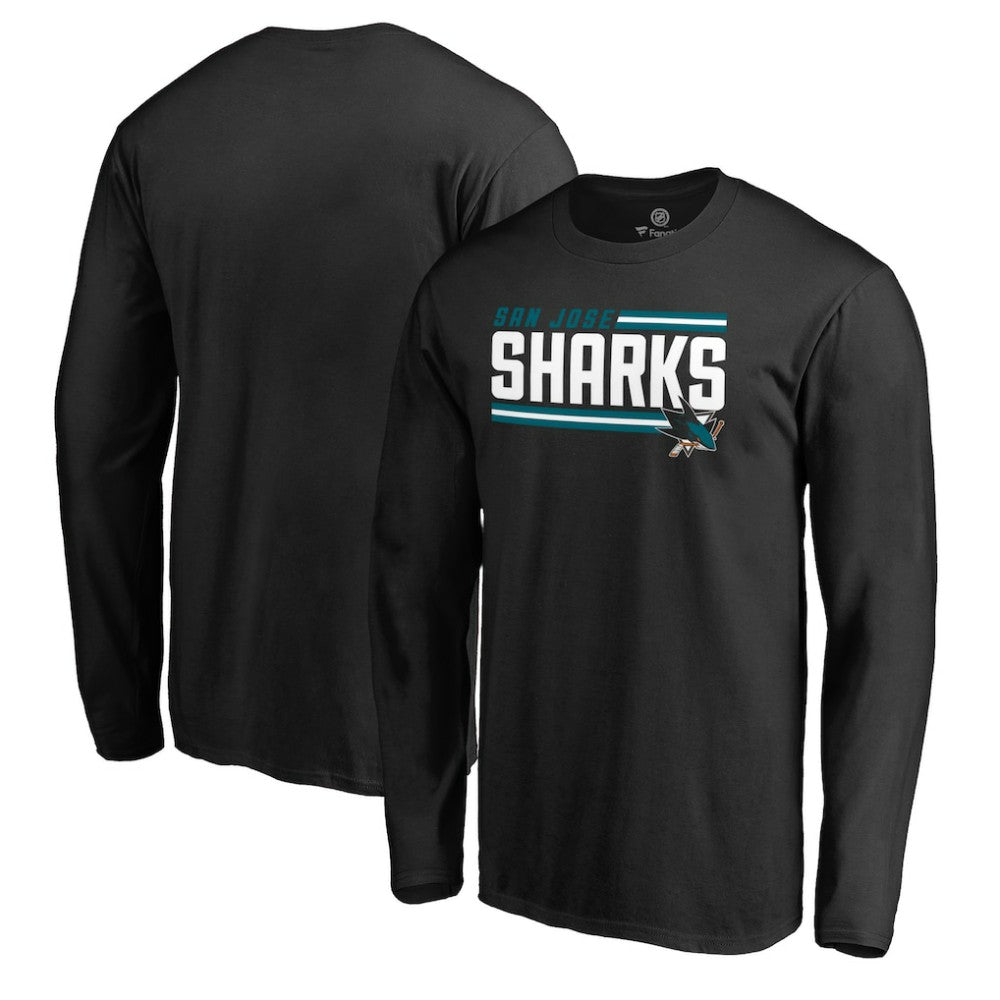 San Jose Sharks Iconic Collection On Side Stripe Long Sleeve T-Shirt -  NHL T-shirts