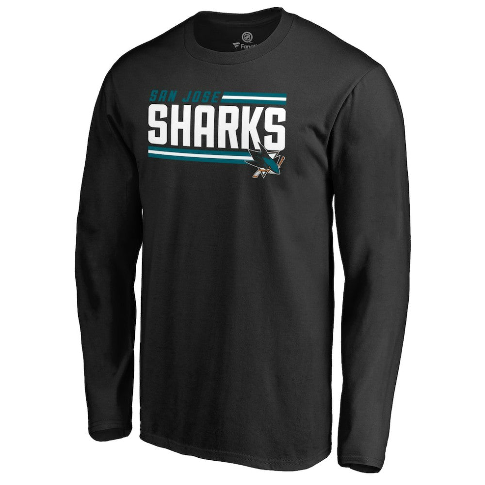San Jose Sharks Iconic Collection On Side Stripe Long Sleeve T-Shirt -  NHL T-shirts
