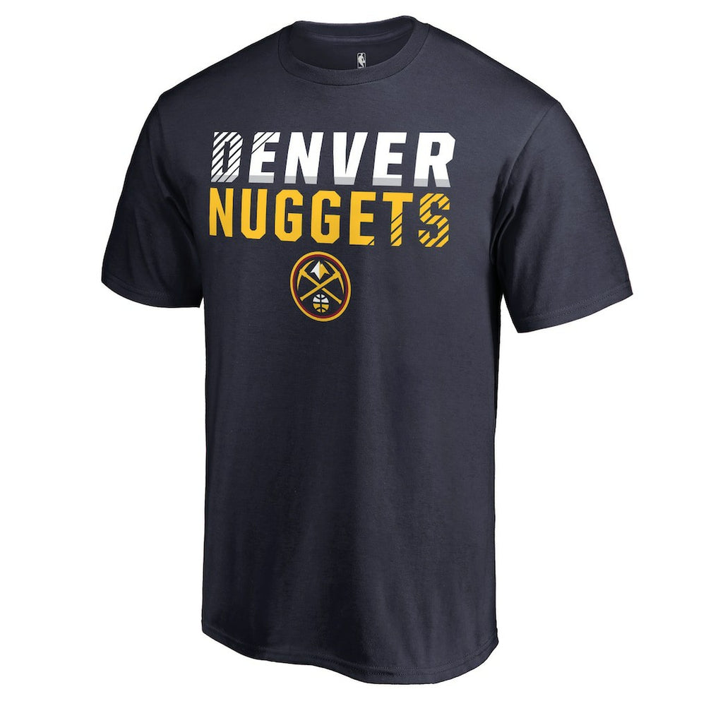 Navy Denver Nuggets Fade Out T-Shirt sale | NBA
