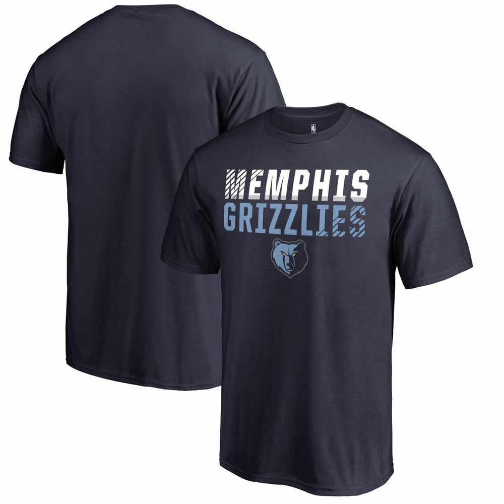 Navy Memphis Grizzlies Fade Out T-Shirt | NBA