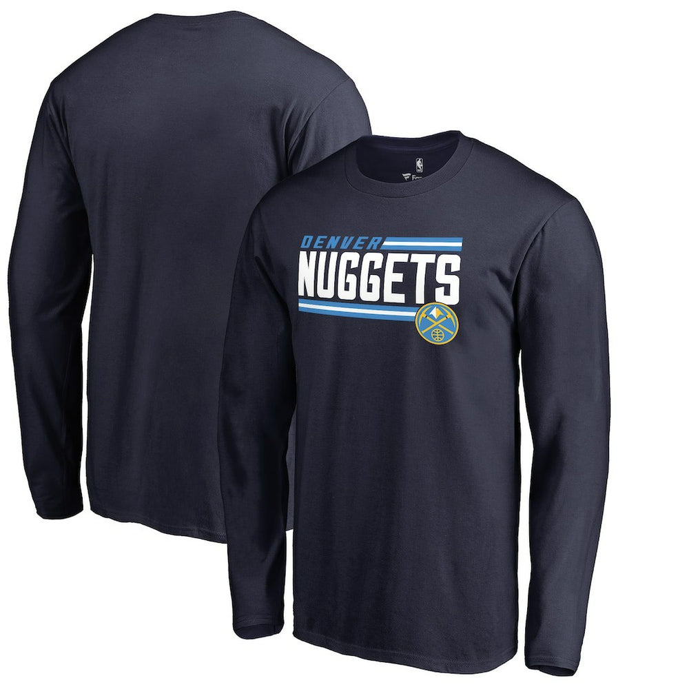 Navy Denver Nuggets Onside Stripe Long Sleeve T-Shirt sale | NBA