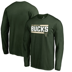 Hunter Green Milwaukee Bucks Onside Stripe Long Sleeve T-Shirt | NBA