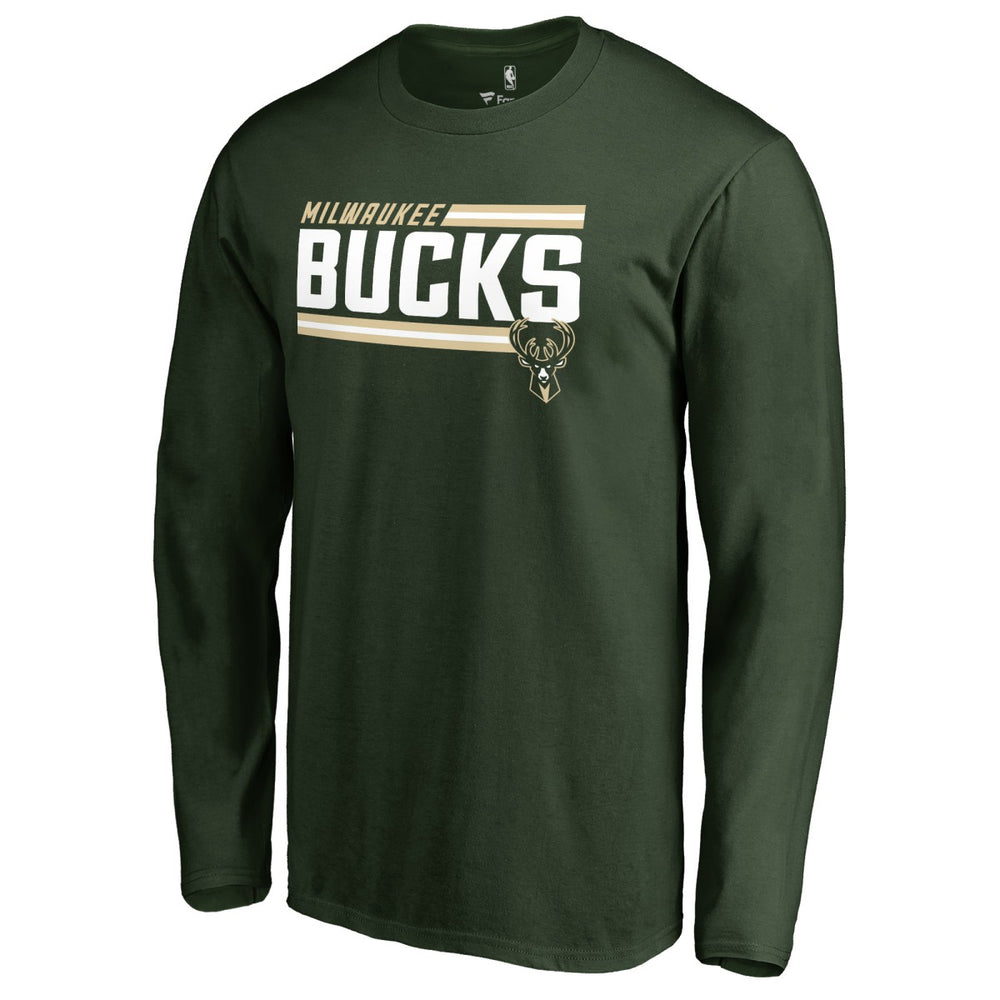 Hunter Green Milwaukee Bucks Onside Stripe Long Sleeve T-Shirt | NBA