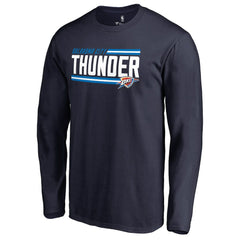 Navy Oklahoma City Thunder Onside Stripe Long Sleeve T-Shirt | NBA