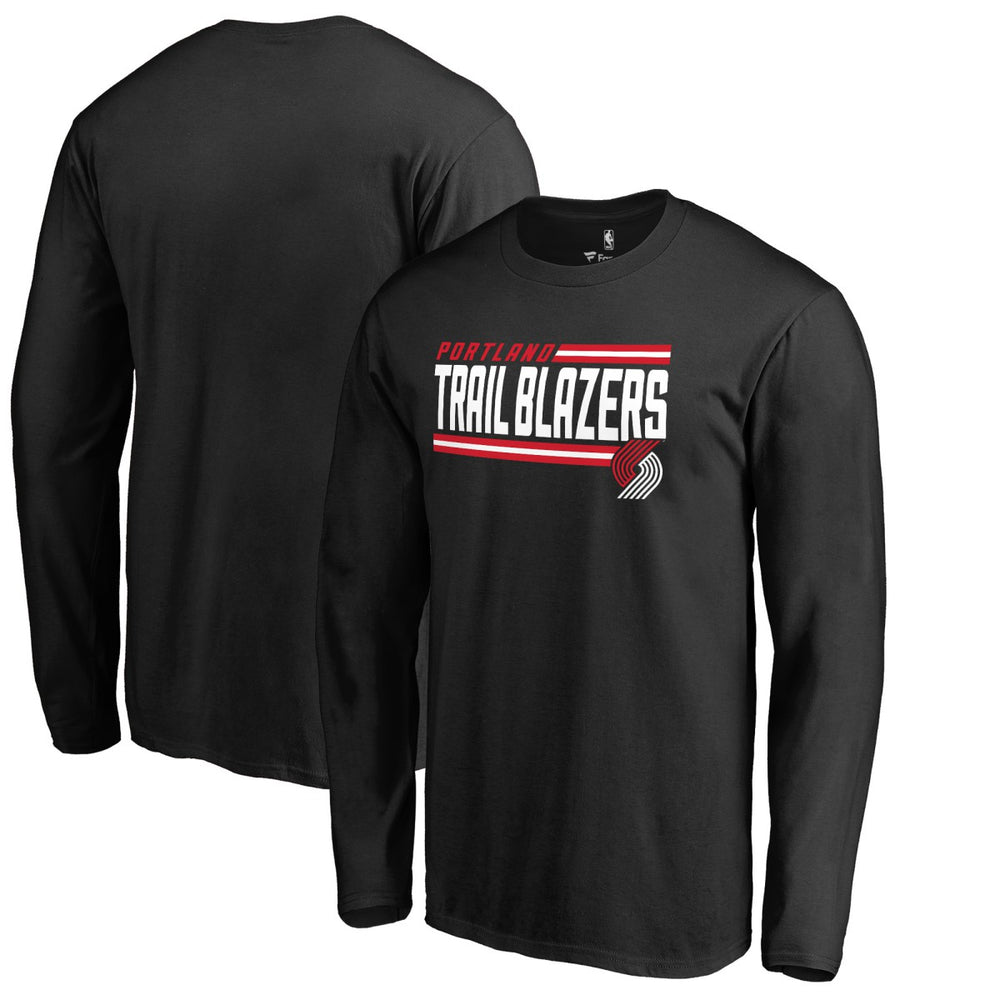 Black Portland Trail Blazers Onside Stripe Long Sleeve T-Shirt | NBA