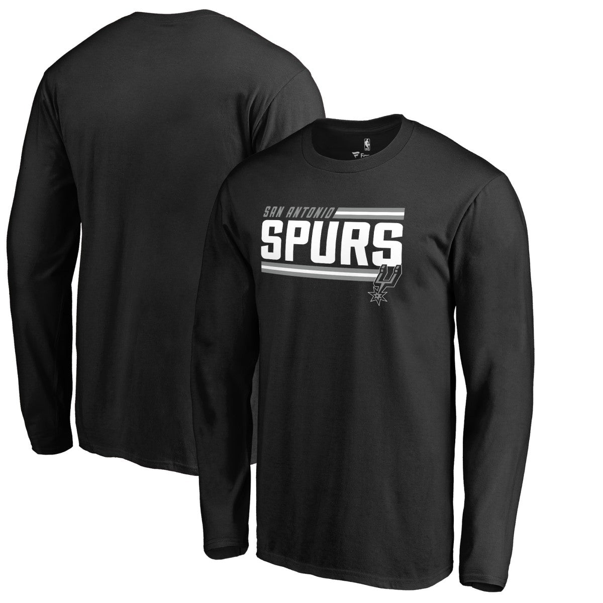 Black San Antonio Spurs Onside Stripe Long Sleeve T-Shirt | NBA