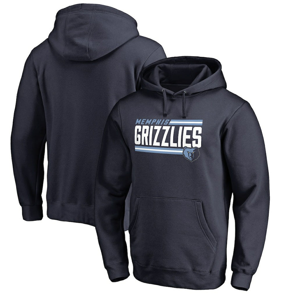 Navy Memphis Grizzlies Onside Stripe Pullover Hoodie | NBA