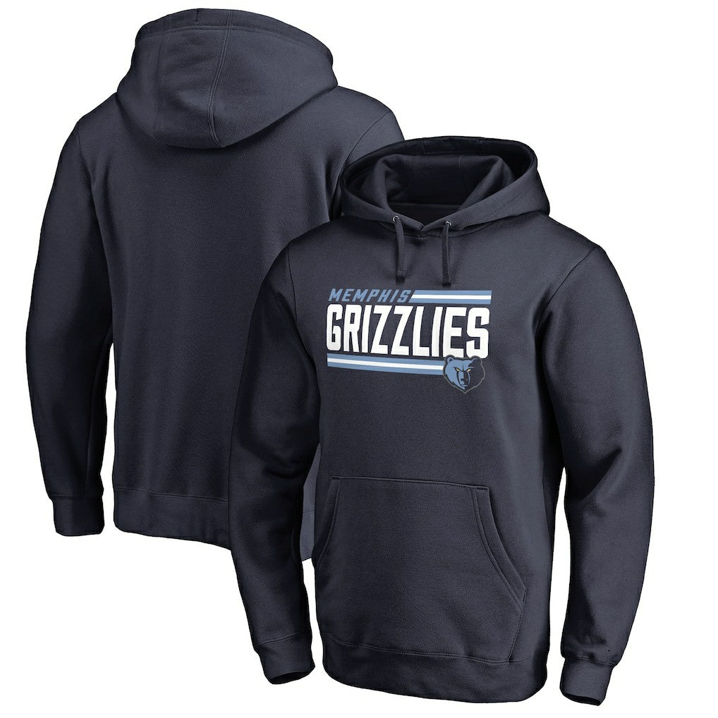 Navy Memphis Grizzlies Onside Stripe Pullover Hoodie | NBA