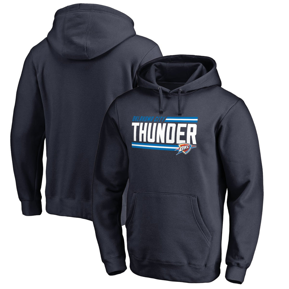 Navy Oklahoma City Thunder Onside Stripe Pullover Hoodie | NBA
