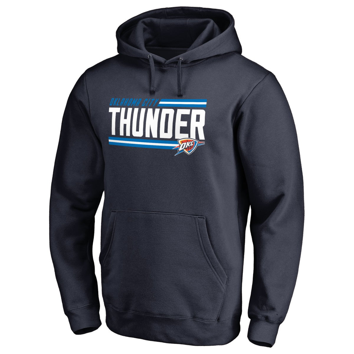 Navy Oklahoma City Thunder Onside Stripe Pullover Hoodie | NBA