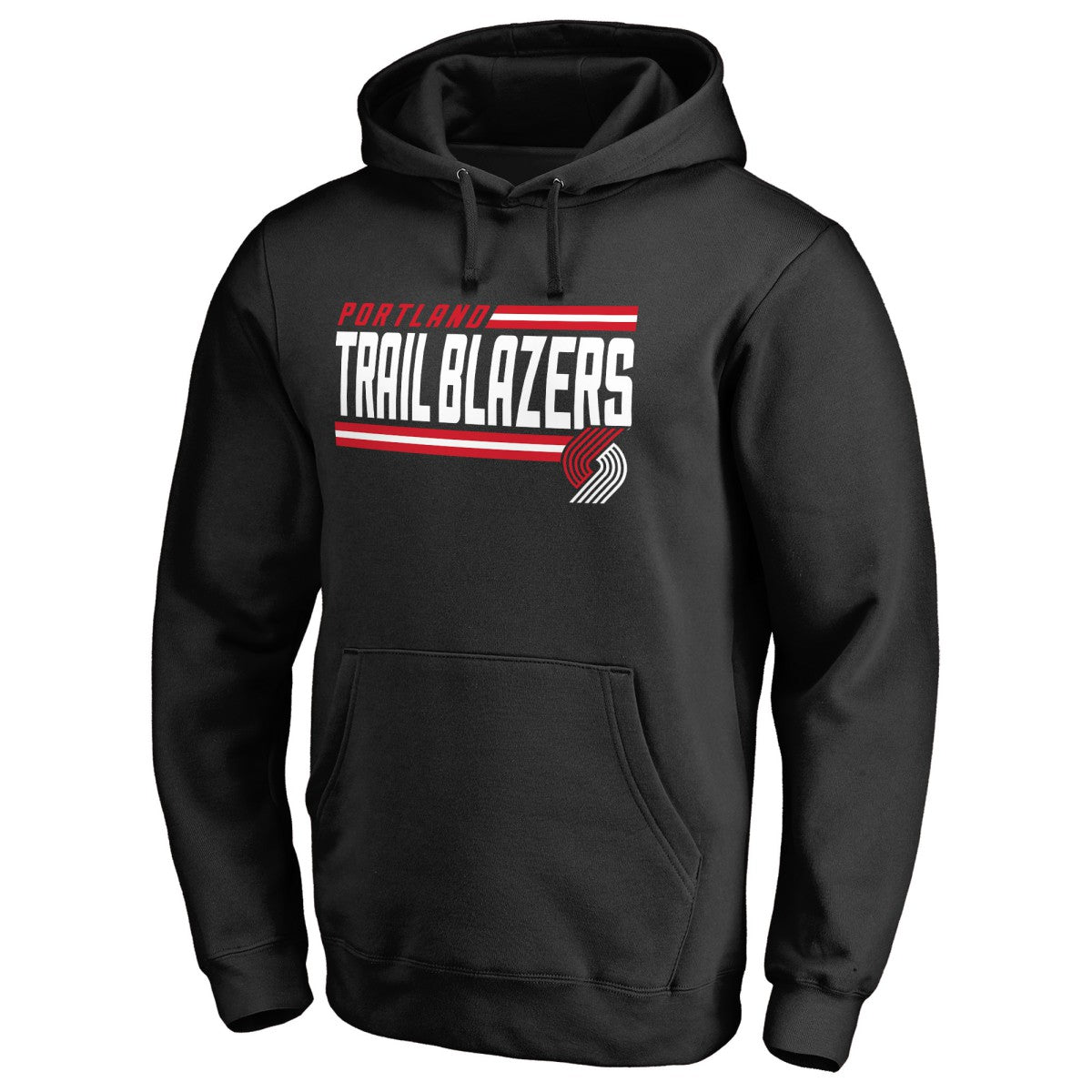 Black Portland Trail Blazers Onside Stripe Pullover Hoodie | NBA