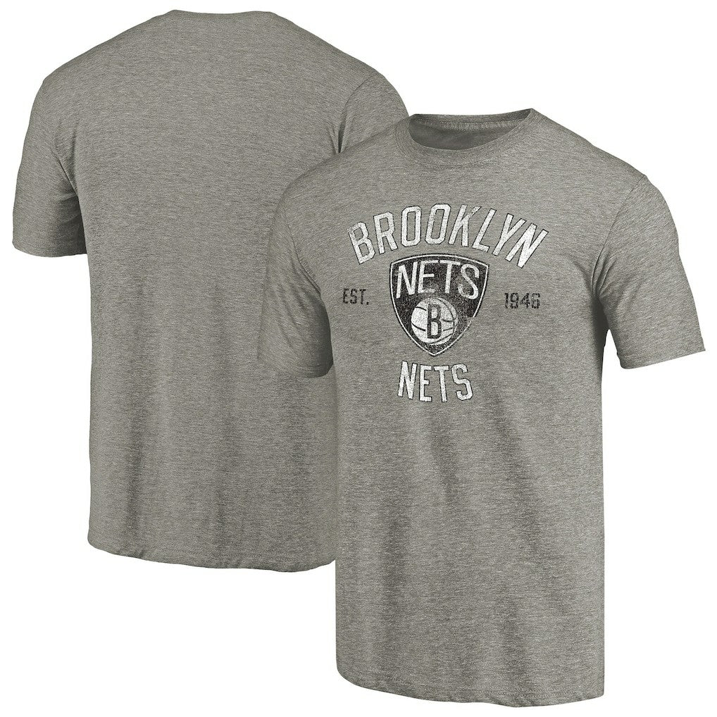 Gray Brooklyn Nets Team Heritage Tri-Blend T-Shirt | NBA
