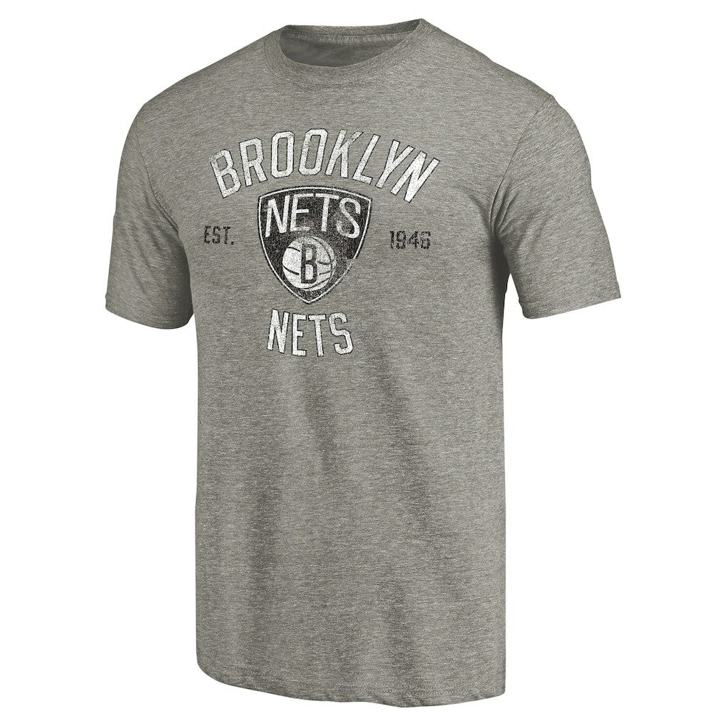 Gray Brooklyn Nets Team Heritage Tri-Blend T-Shirt | NBA