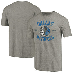 Gray Dallas Mavericks Team Heritage Tri-Blend T-Shirt sale | NBA