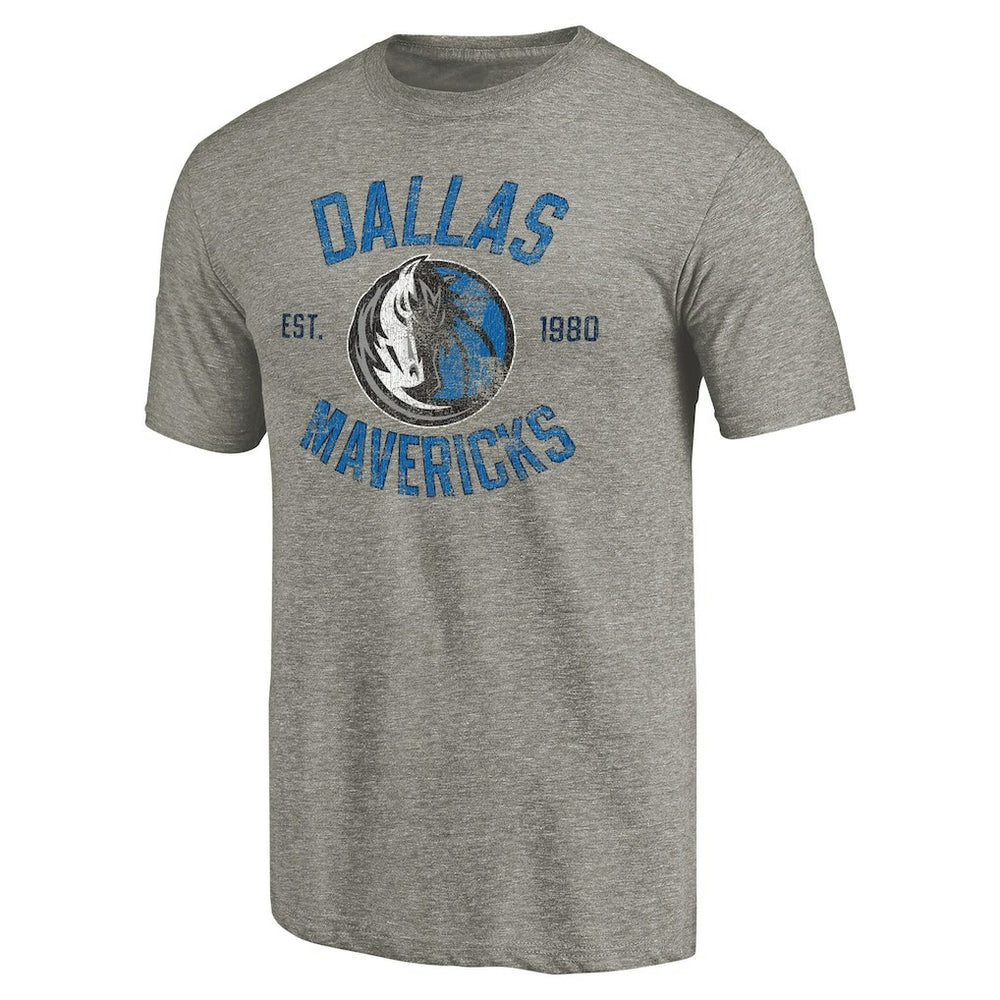Gray Dallas Mavericks Team Heritage Tri-Blend T-Shirt sale | NBA
