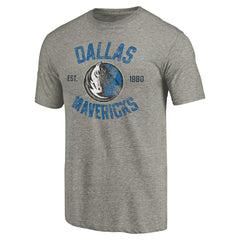 Gray Dallas Mavericks Team Heritage Tri-Blend T-Shirt sale | NBA