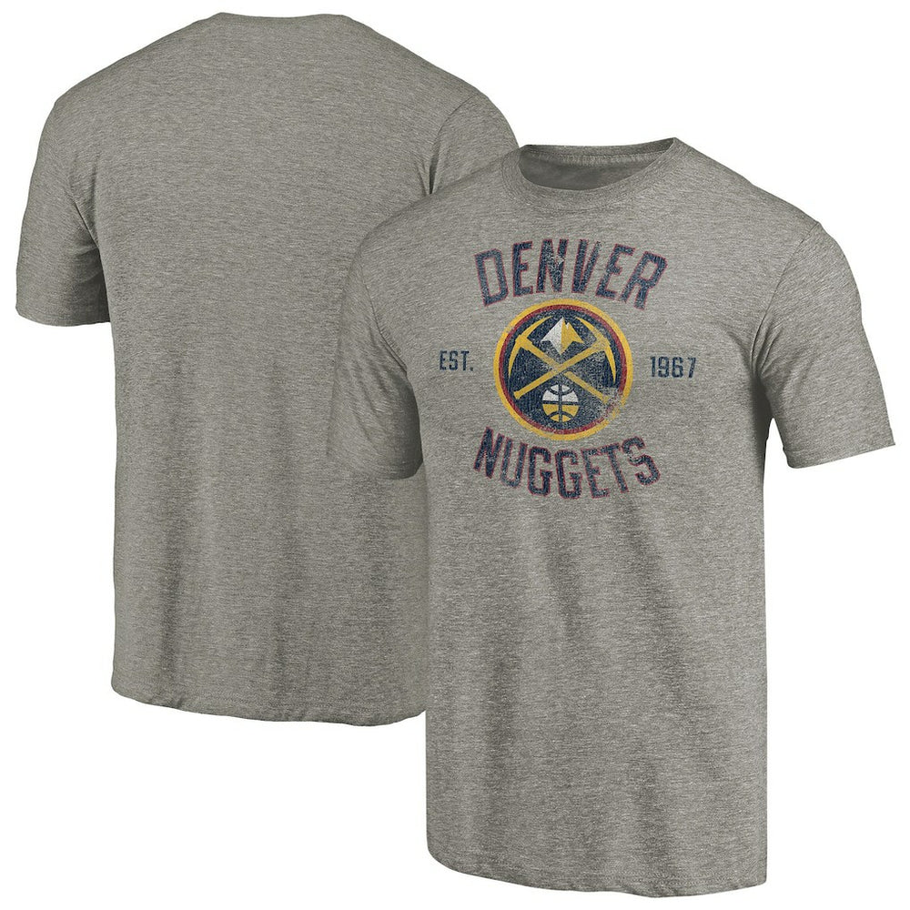 Gray Denver Nuggets Team Heritage Tri-Blend T-Shirt | NBA