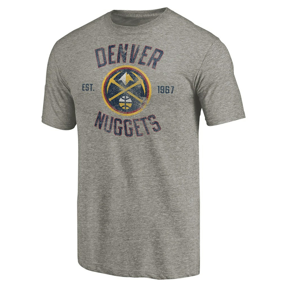 Gray Denver Nuggets Team Heritage Tri-Blend T-Shirt | NBA