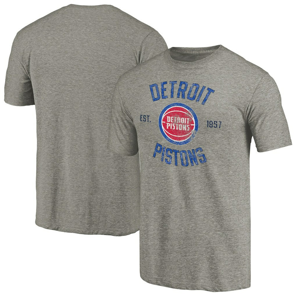 Gray Detroit Pistons Team Heritage Tri-Blend T-Shirt sale | NBA