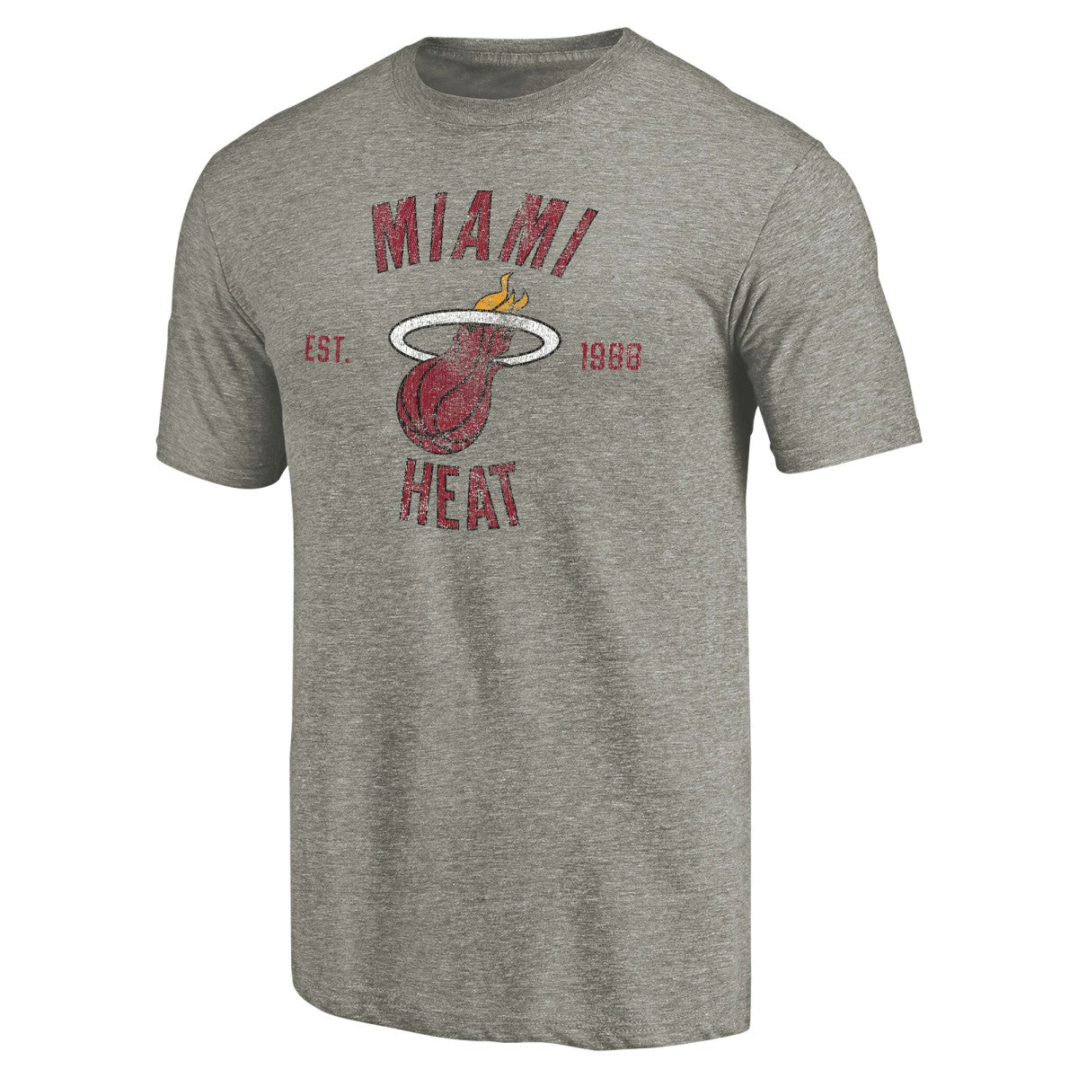 Gray Miami Heat Team Heritage Tri-Blend T-Shirt | NBA